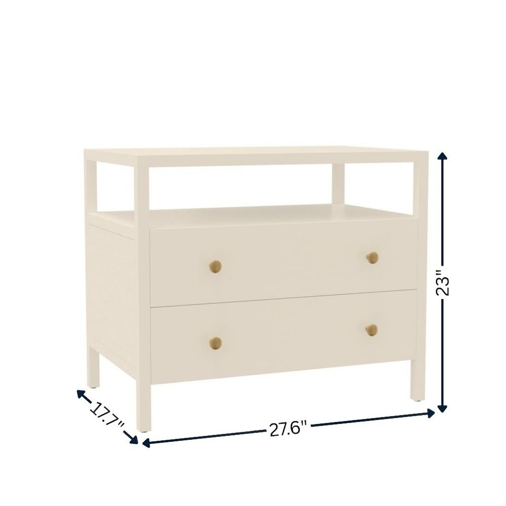 Nightstand with Drawer Modern Farmhouse Rubberwood and Oak Veneer