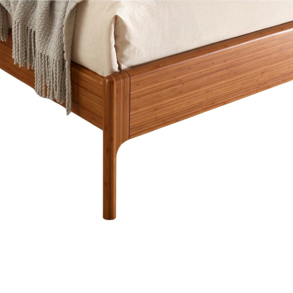 Amber Bamboo Queen Platform Bed – Wooden Bed Frame Queen Size Design