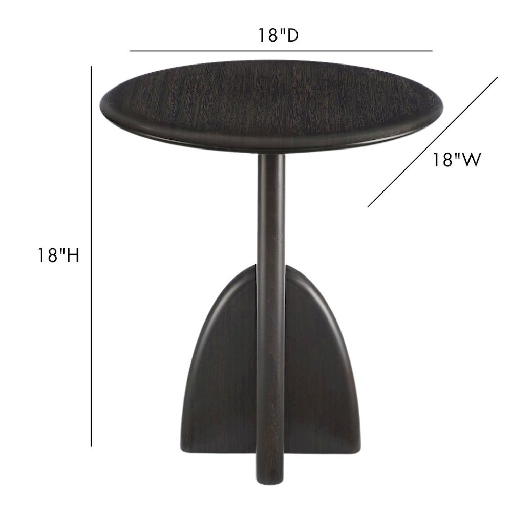Minimalist Black Wood Side Table in Caviar Finish – Solid Bamboo End Table