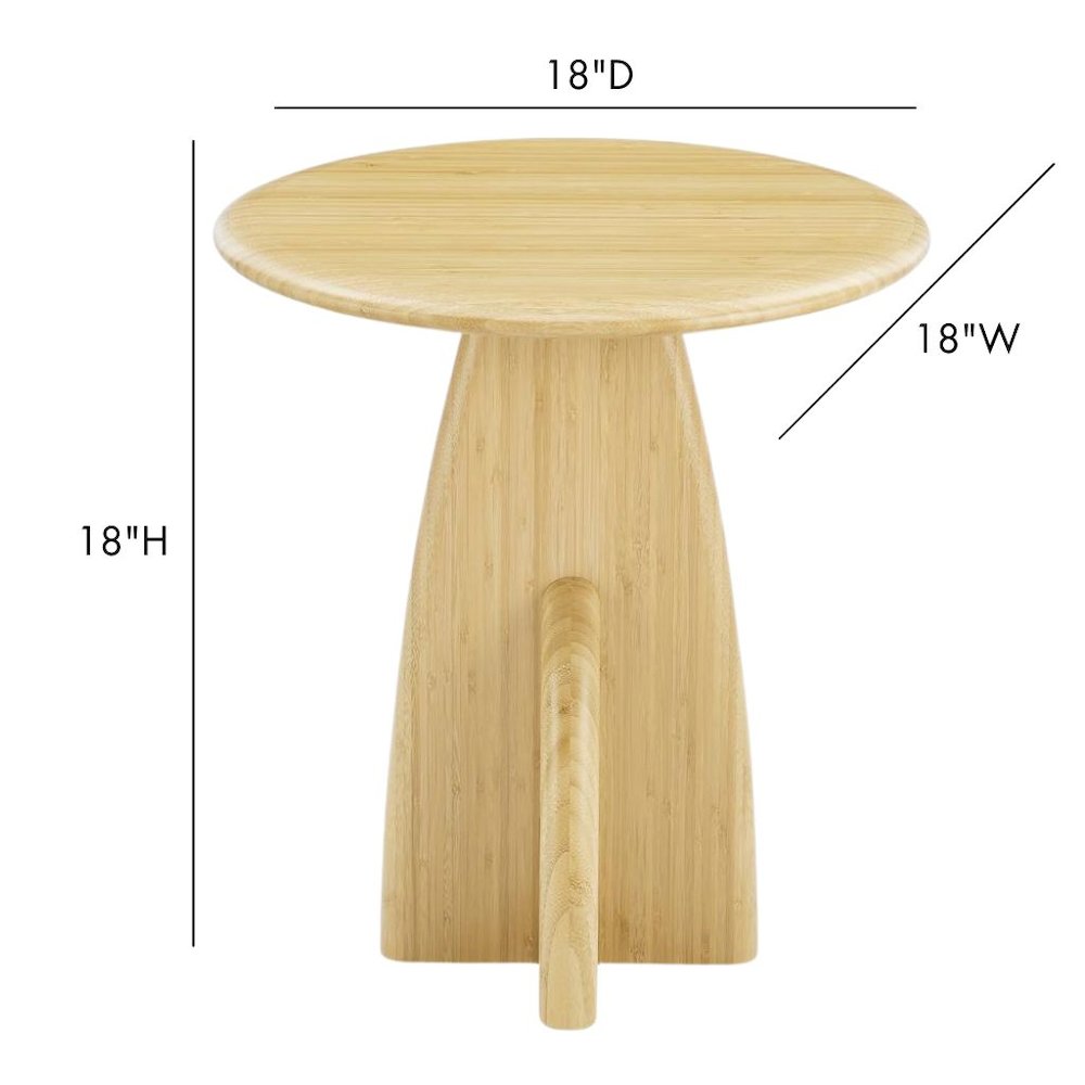 Minimalist Wood Side Table in Wheat Finish – Solid Bamboo End Table