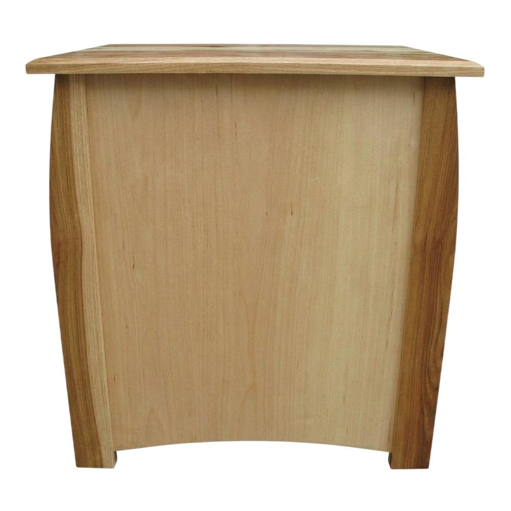Natural Hickory Nightstand with Bronze Hardware and 3 Drawers