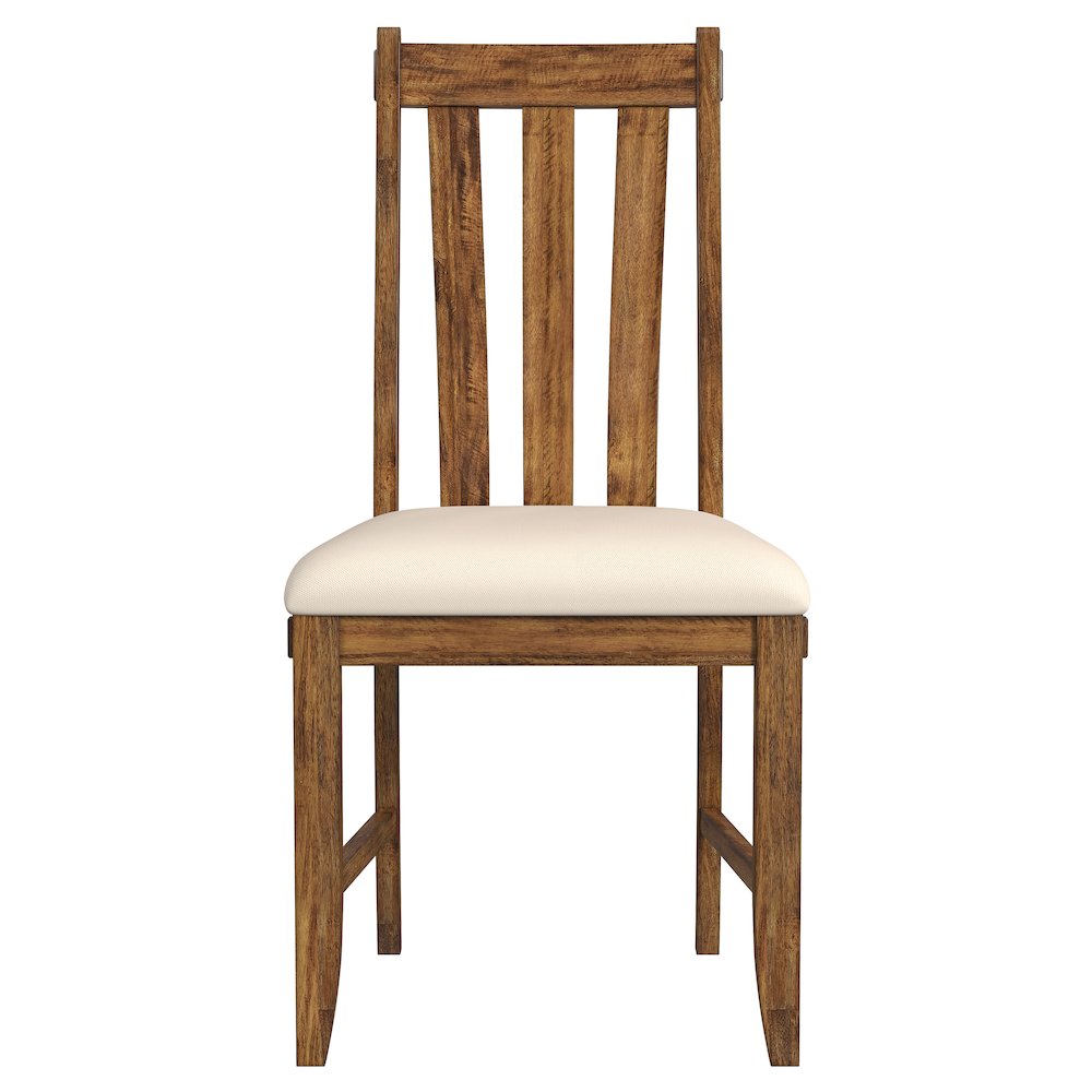 Silverdale Slatback Chair with Upholstered Seat (Pack of 2), Russet