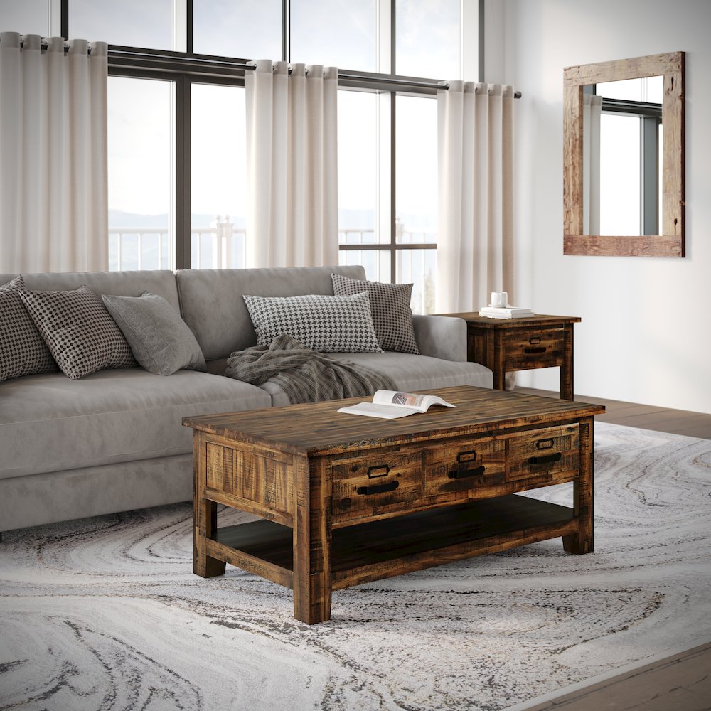 Cannon Valley Distressed Industrial End Table