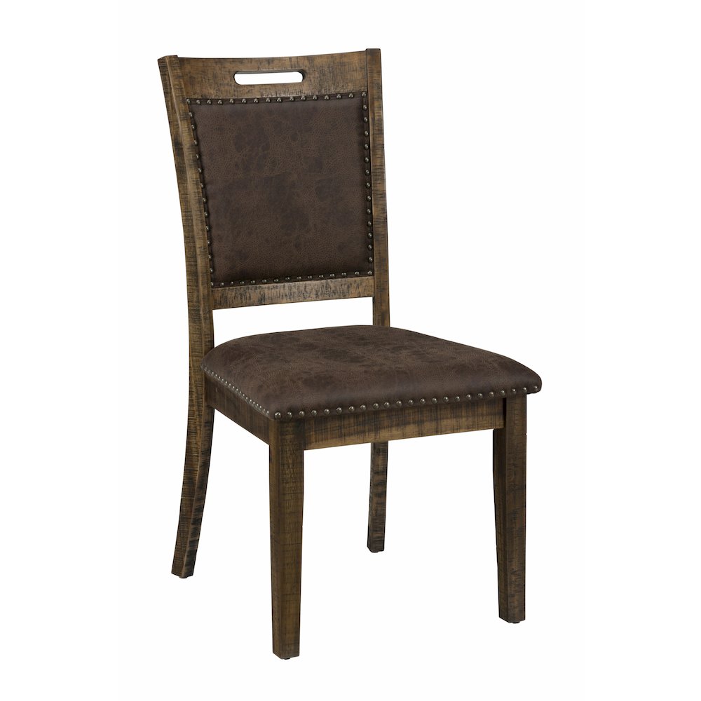 Cannon Valley Distressed Industrial Upholstered Back Dining Chair with Nailhead Trim (Set of 2)