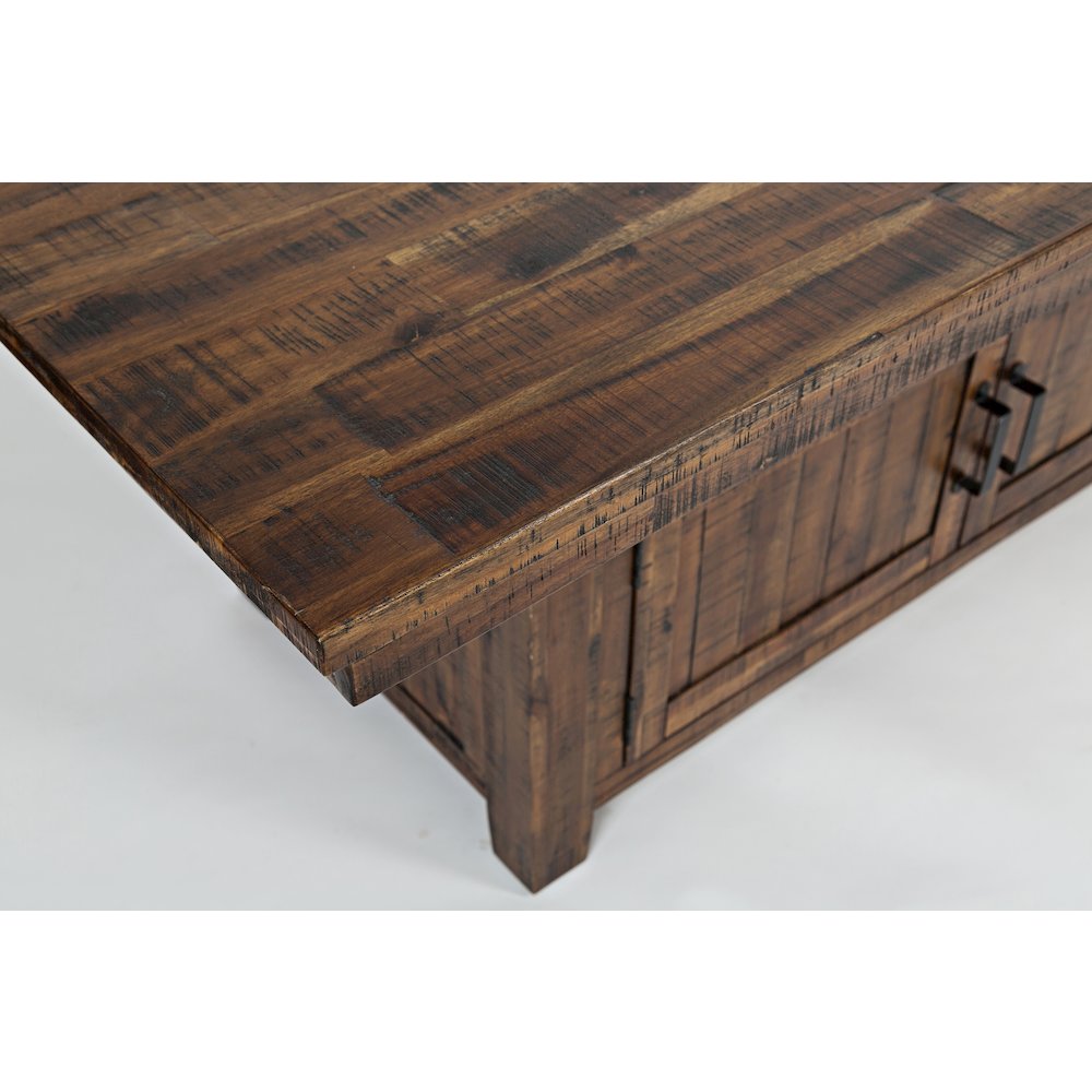 Distressed Industrial 72" Distressed Dining Table with Storage Base and Height