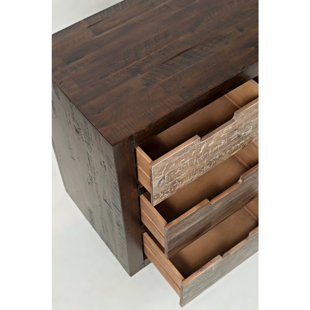 Painted Canyon Rustic Solid Acacia 9 Drawer Accent Chest with Caster Wheels