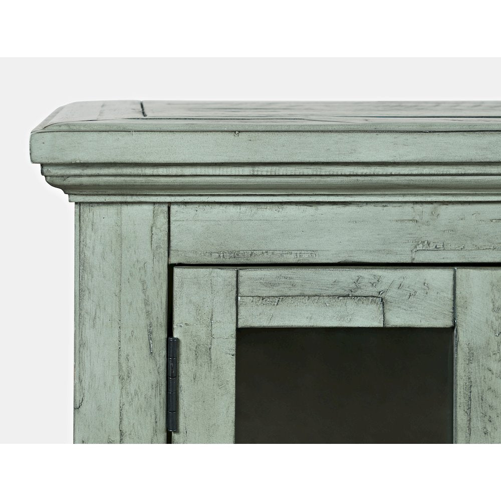 Rustic Shores 70" Coastal Distressed Acacia Six-Door Sideboard Cabinet