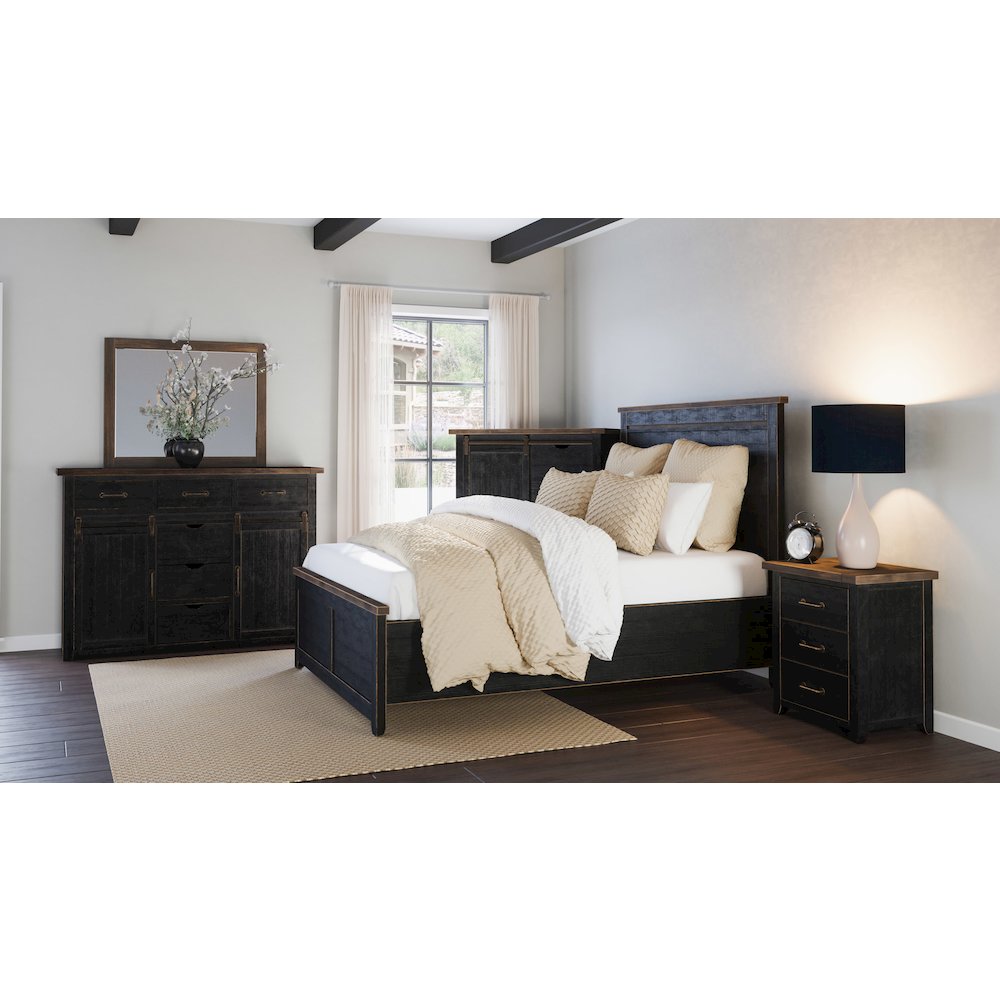 Madison County Rustic Reclaimed Pine Farmhouse King Panel Bed