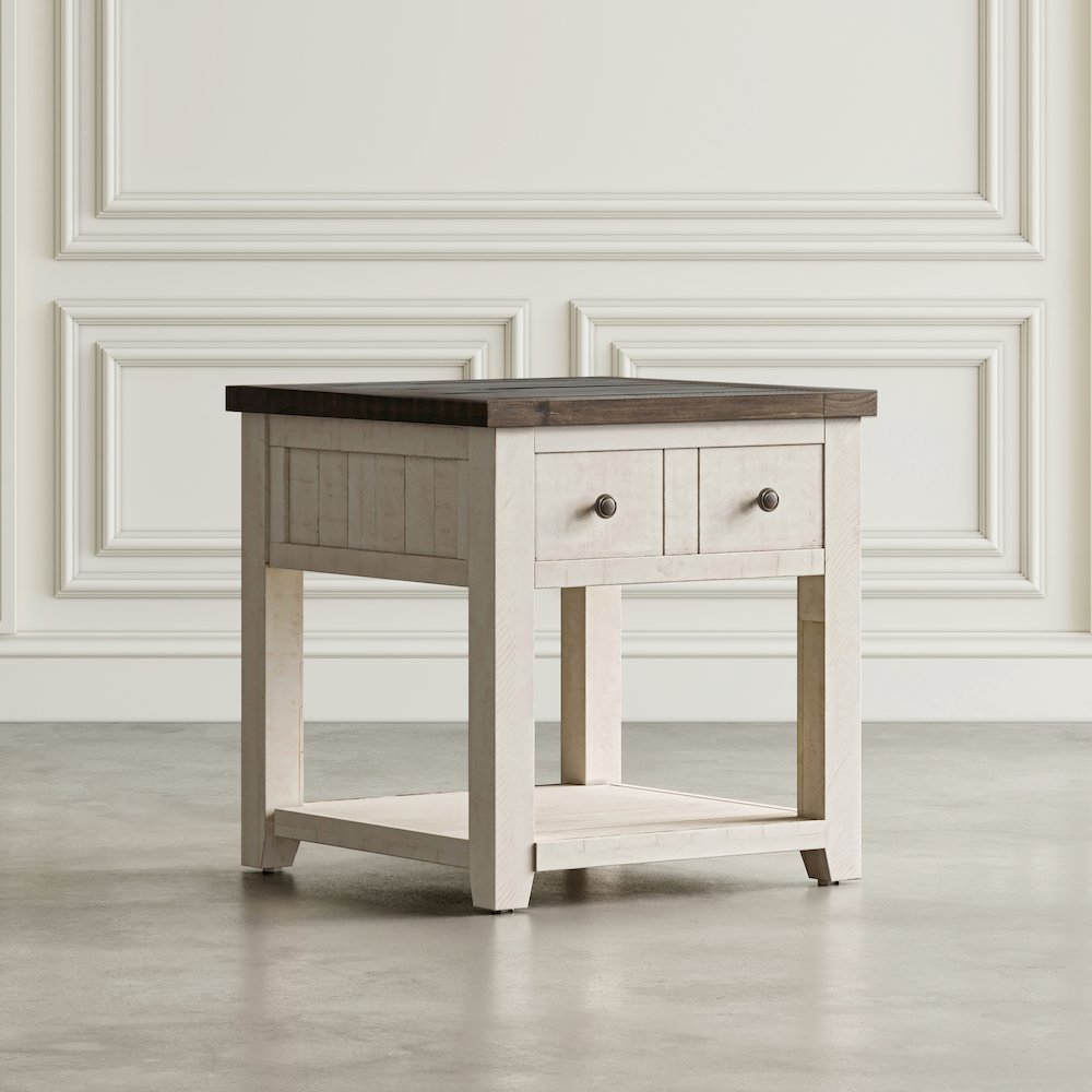 Madison County Rustic Reclaimed Pine Farmhouse End Table