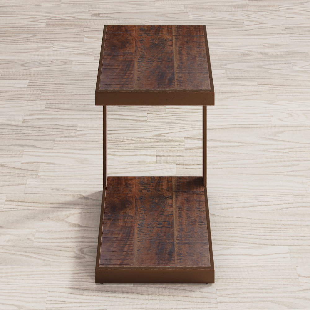 Global Archive Distressed Acacia and Stainless Steel "C" Table