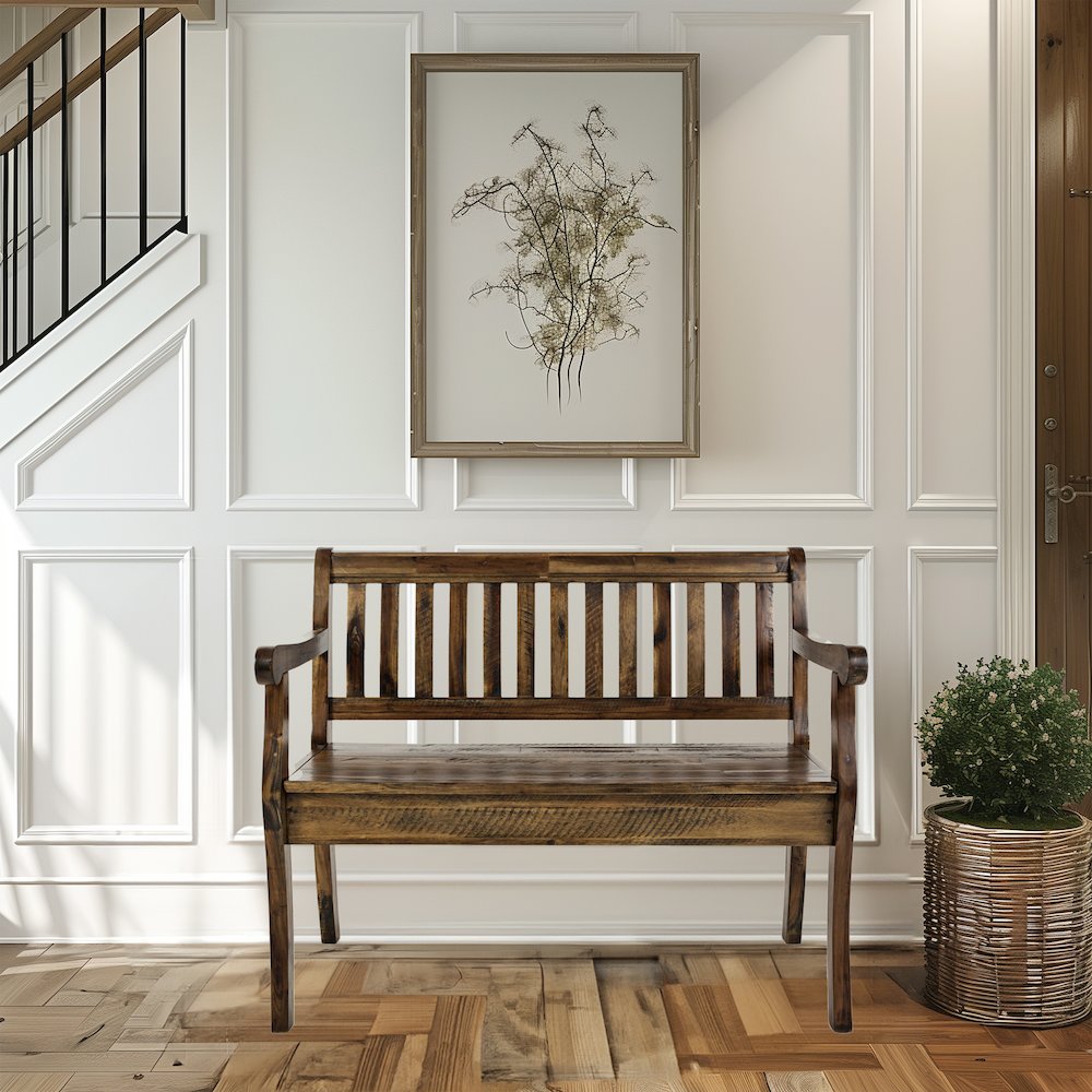 Artisan's Craft 42" Rustic Farmhouse Distressed Solid Wood Storage Bench