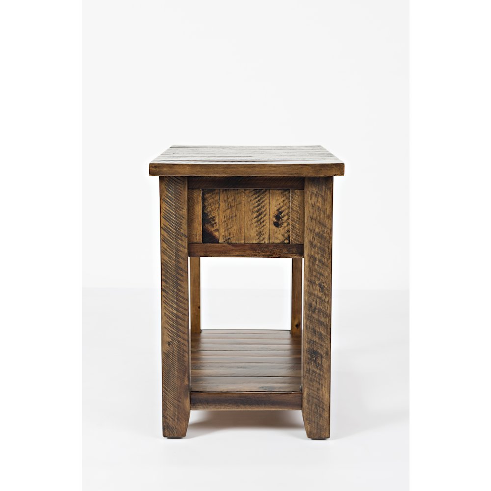Artisan's Craft Rustic Farmhouse Distressed Solid Wood Chairside Table