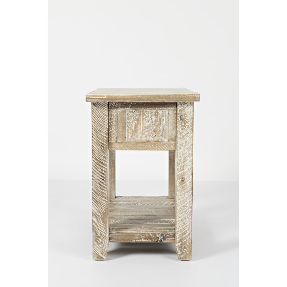 Artisan's Craft Rustic Farmhouse Distressed Solid Wood Chairside Table