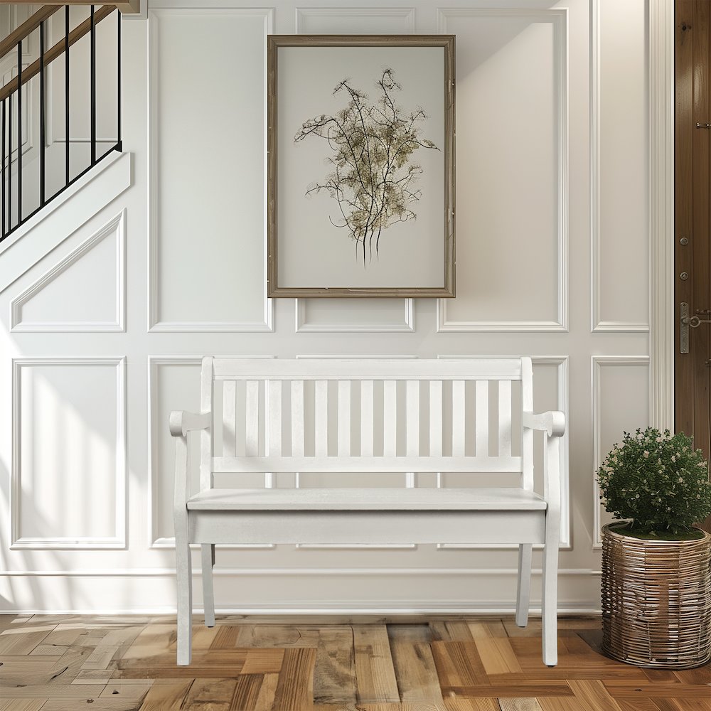 Artisan's Craft 42" Rustic Farmhouse Distressed Solid Wood Storage Bench