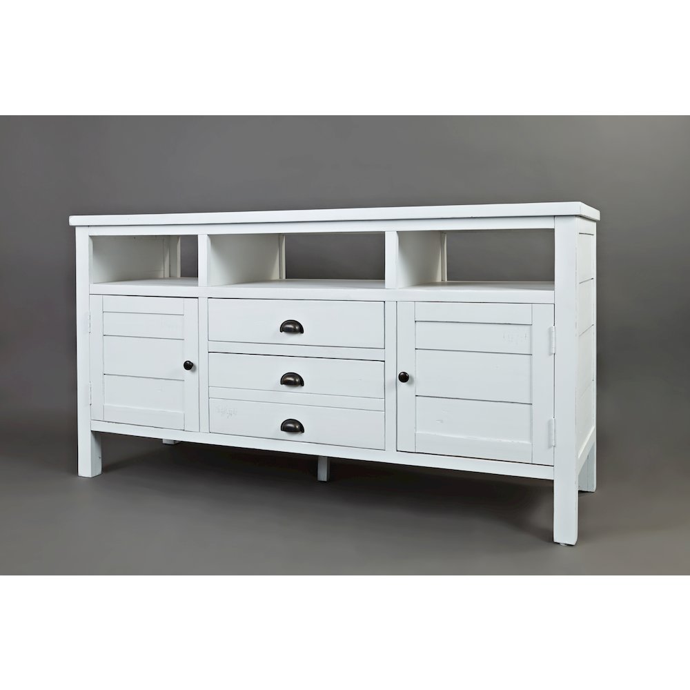 60" Rustic Farmhouse Solid Wood Distressed Media Console TV Stand