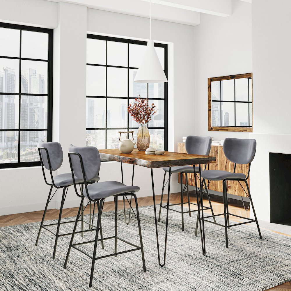 Solid Acacia Five Piece Counter Height Dining Set