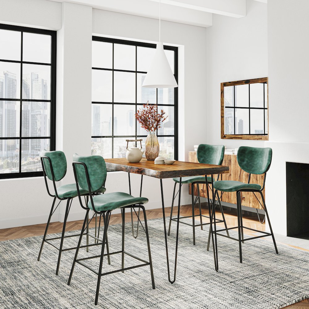 Solid Acacia Five Piece Counter Height Dining Set
