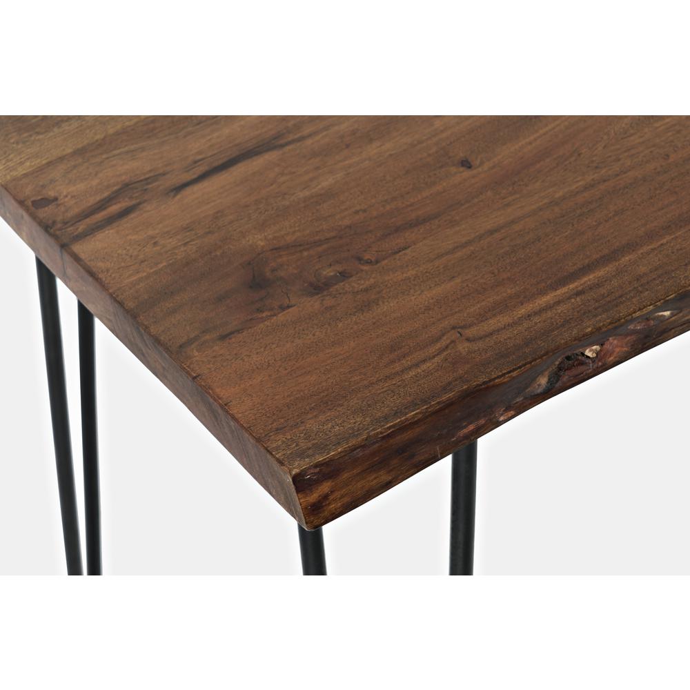 52-Inch Red Solid Acacia Counter Height Dining Table with Metal Base