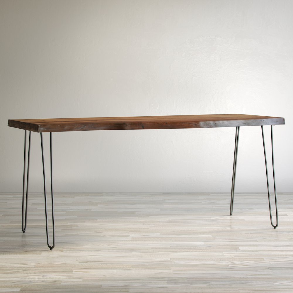Nature's Edge Solid Acacia 79" Modern Live Edge Dining Table