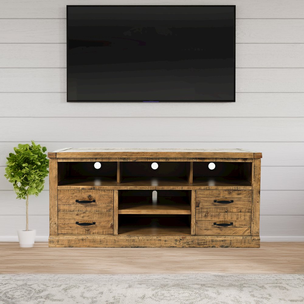Telluride Rustic Farmhouse Solid Wood 60'' TV Console Stand