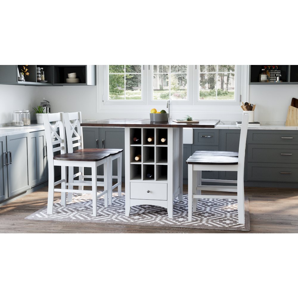 Asbury Park Solid Acacia Farmhouse X Back Stool (Set of 2)