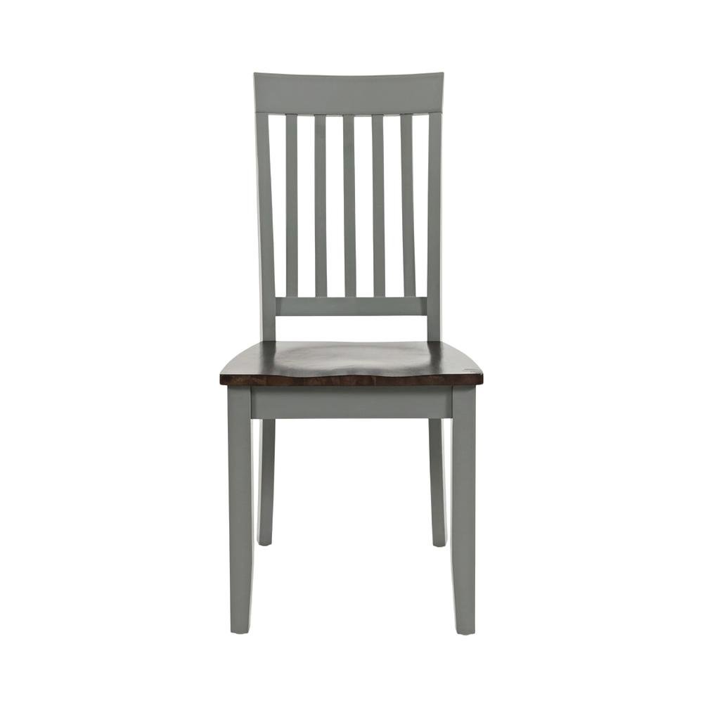 Farmhouse Acacia Wood Dining Chair, Autumn Brown/Grey, Set of 2