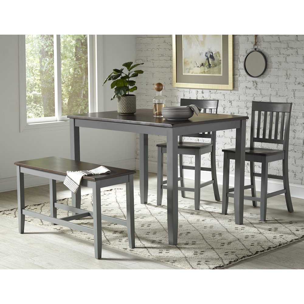 Decatur Lane Farmhouse 4 Piece Solid Wood Counter Height Set