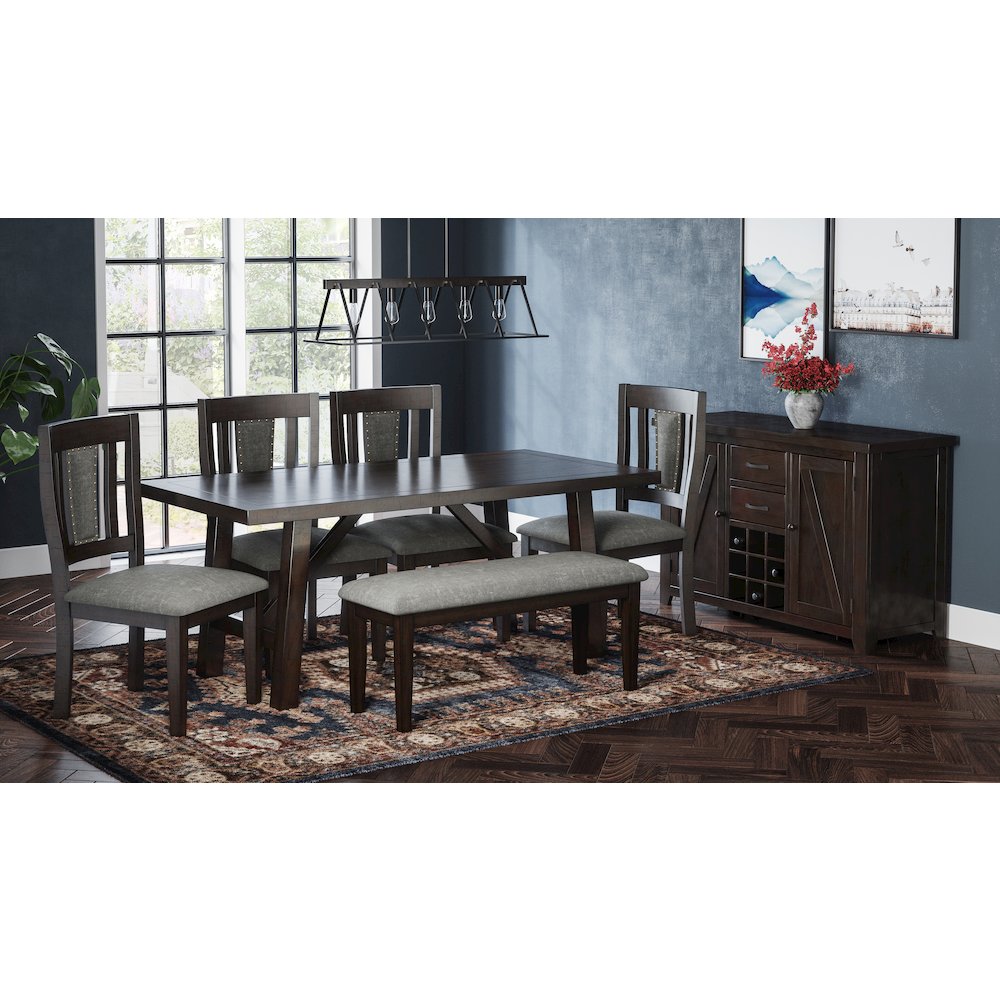 American Rustics 72" Distressed Solid Wood Trestle Dining Table