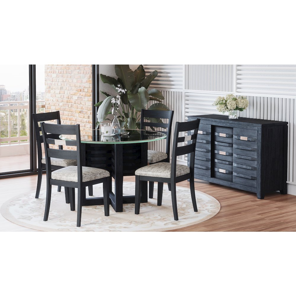 Altamonte Contemporary 48" Round Dining Table with Glass Top
