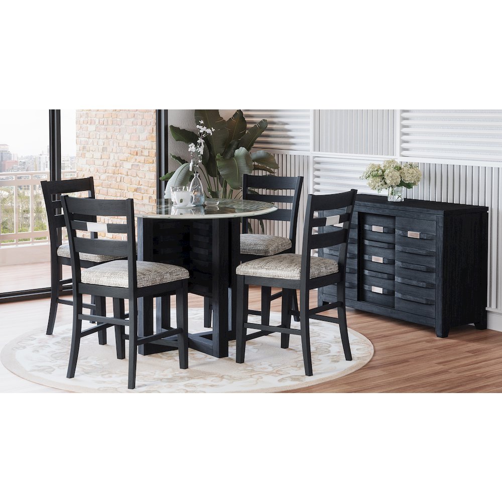 Altamonte Contemporary 48" Round Counter Height Table with Glass Top