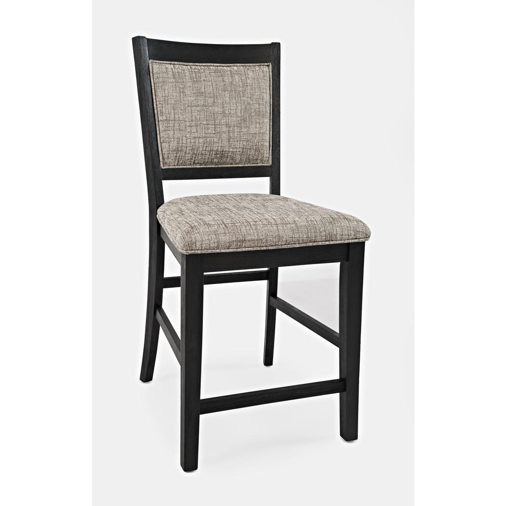 Upholstered Counter Stool - Dark Charcoal, Set of Two