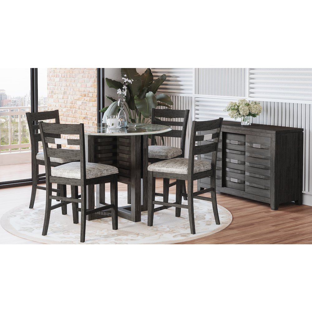 Altamonte Contemporary Ladderback Upholstered Counter Stool (Set of 2)