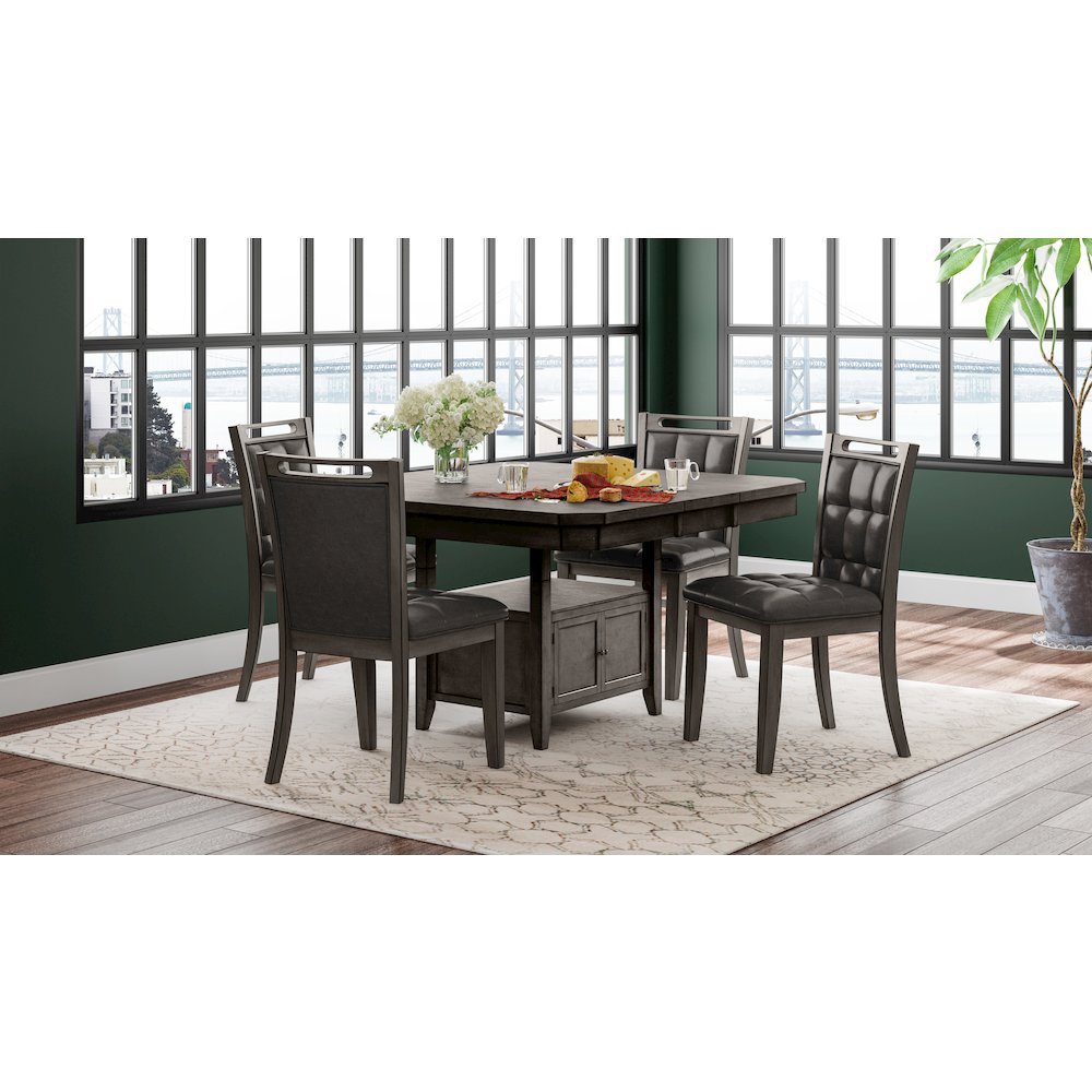 Manchester Contemporary Adjustable Height Storage Square 54" Dining Table
