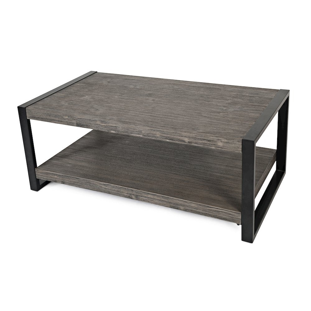 Pinnacle Modern Loft Iron and Wood Grey Coffee Table