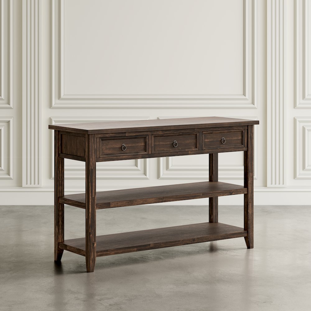 Bakersfield Mission Style Sofa Table with Three Drawers