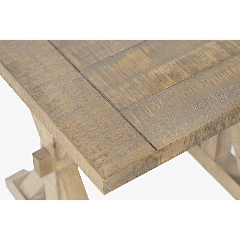 Carlyle Crossing Modern Rustic Distressed Solid Wood End Table with Trestle