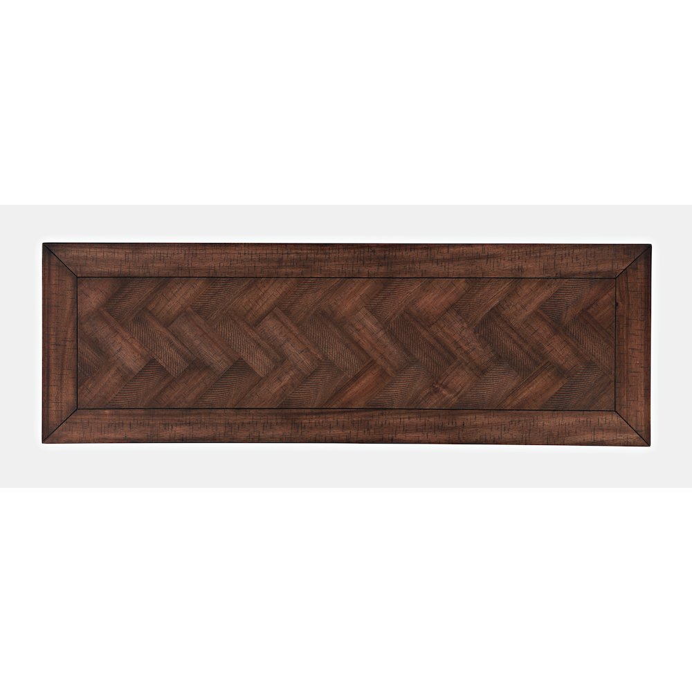 Fairview Transitional Herringbone Modern Distressed Solid Wood Buffet Server
