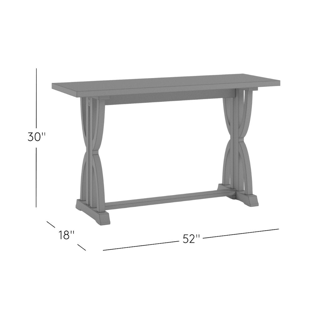 Fairview Transitional Herringbone Distressed Acacia Sofa Table