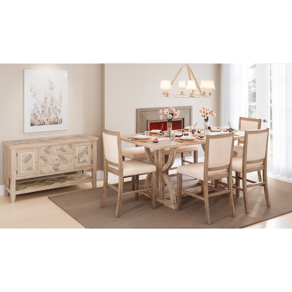 Fairview Transitional 52" Backless Upholstered Counter Height Bench
