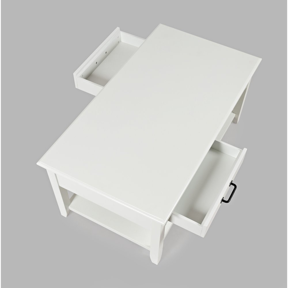 North Fork Acacia 2 Drawer Coffee Table with Casters