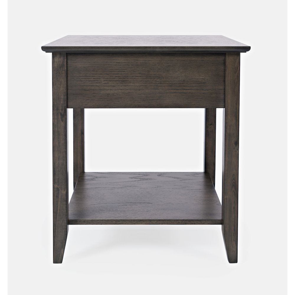 Modern Espresso Traditional End Table with Drawer and Shelf