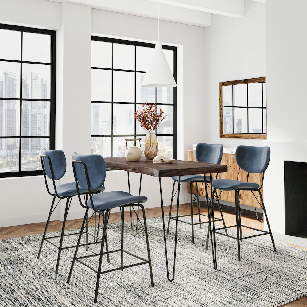 Solid Acacia Five Piece Counter Height Dining Set