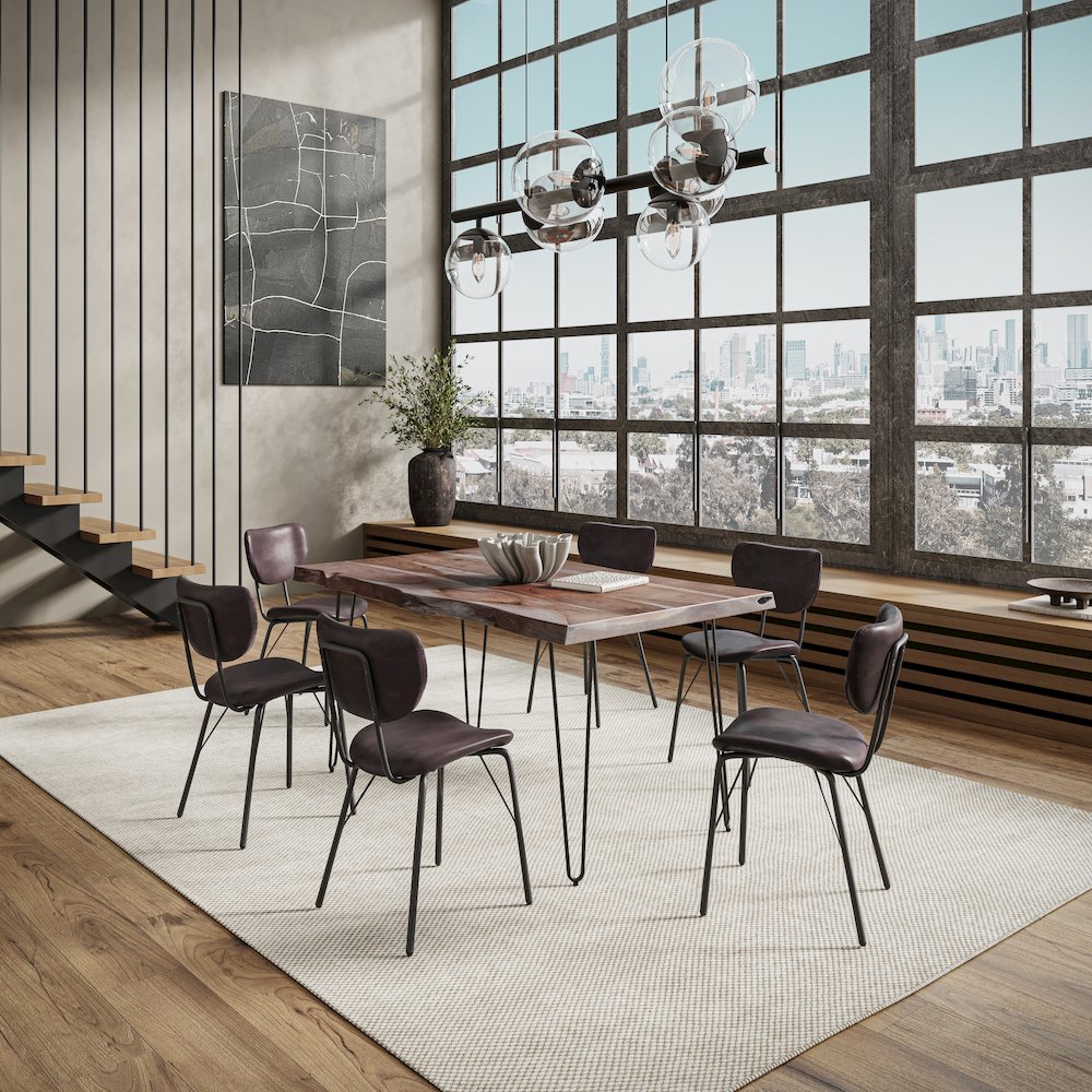 60" Seven Piece Modern Dining Set