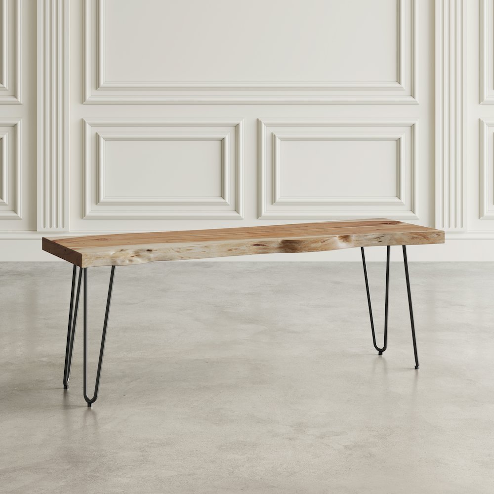 Nature's Edge 48'' Modern Solid Wood Live Edge Bench