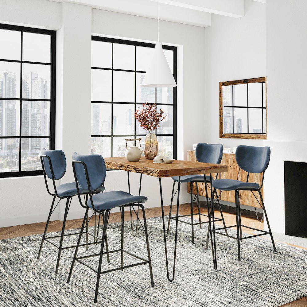 Solid Acacia Five Piece Counter Height Dining Set