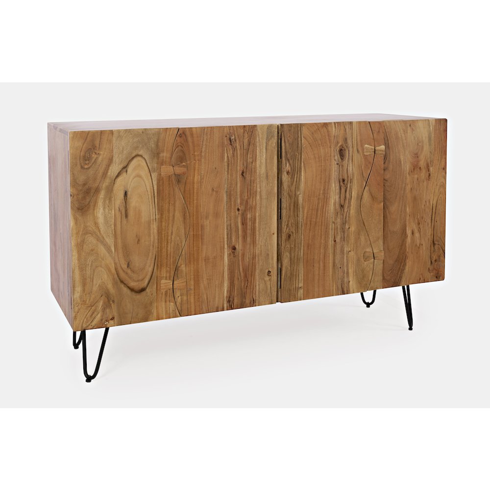Nature's Edge Solid Acacia 54-Inch Modern Server Storage Cabinet