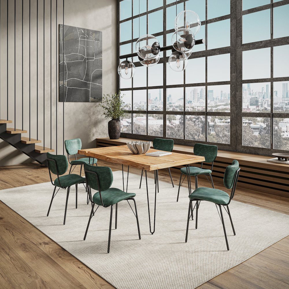 60" Seven Piece Modern Dining Set