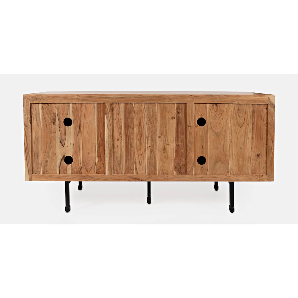 The Wave Three Door Solid Acacia Hardwood Accent Cabinet