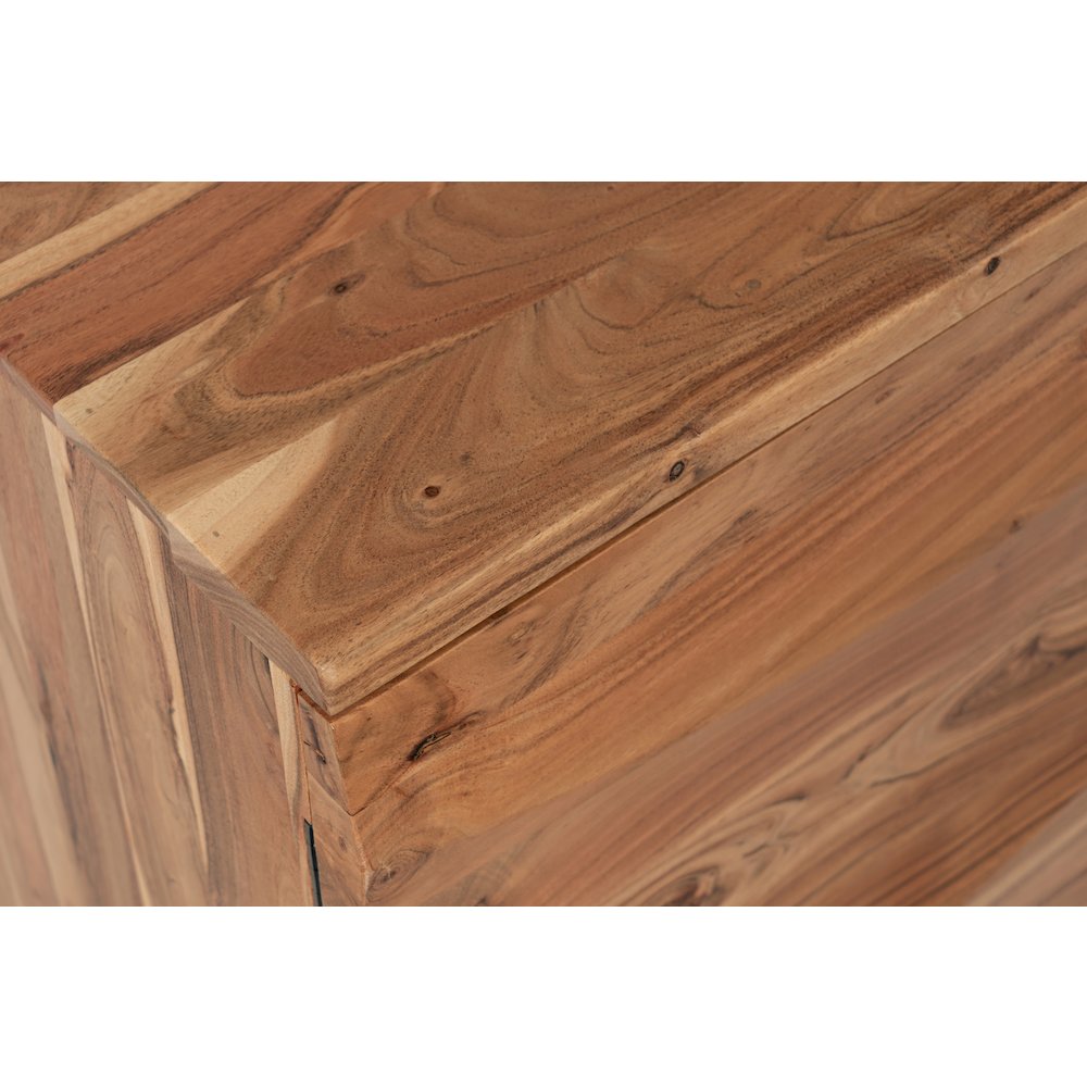 The Wave Three Door Solid Acacia Hardwood Accent Cabinet