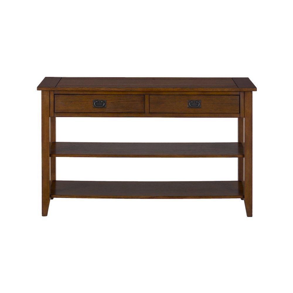 Brown Wooden Sofa Table with 2 Drawers – Elegant Entryway and Hallway Table